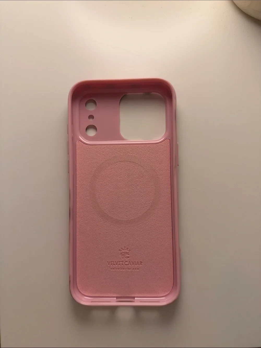 Velvet caviar pink polkadot case